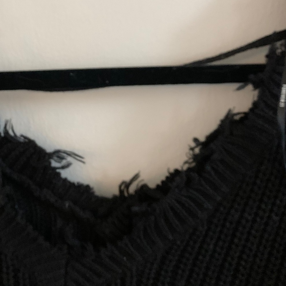 Distressed Off-The-Shoulder Sweater - Picture 2 of 4